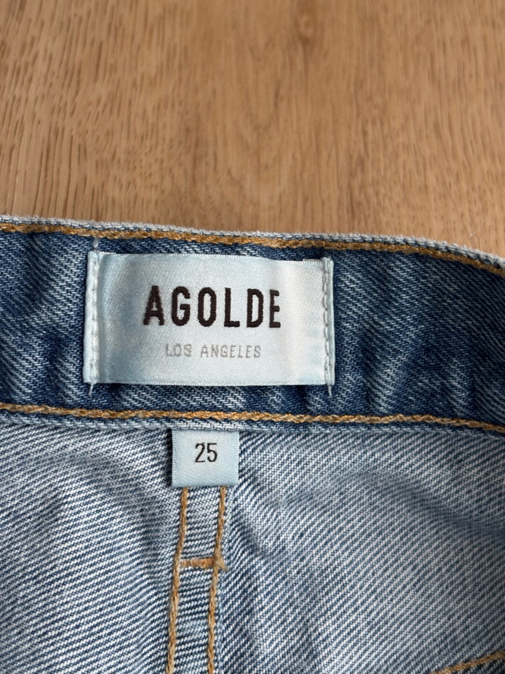 AGOLDE 90s Mid Rise Loose Fit Jean Blue Distressed Size 25 - Picture 4 of 13